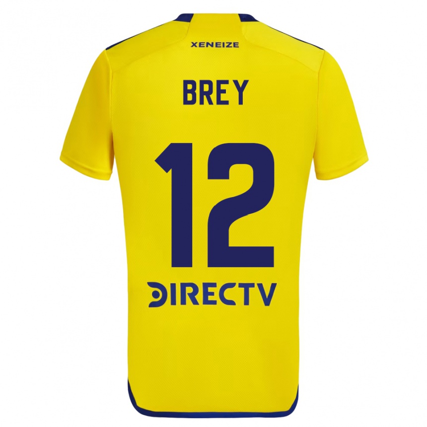 Vaikiškas Leandro Brey #12 Geltona Mėlyna Išvykos Marškinėliai 2024/25 T-Shirt