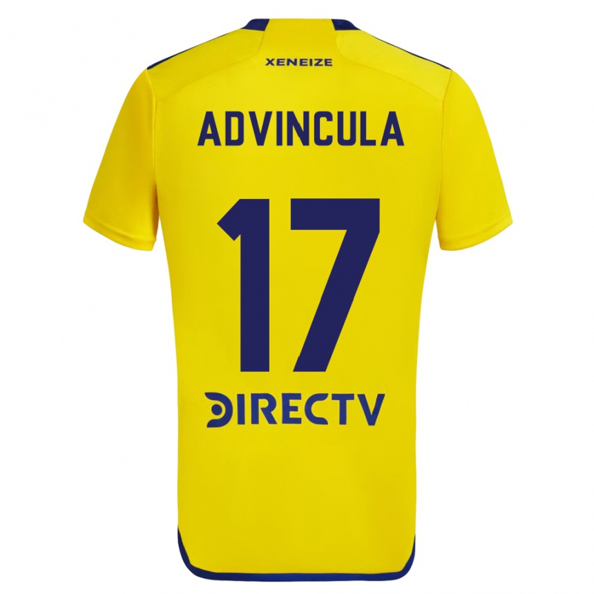 Vaikiškas Luis Advíncula #17 Geltona Mėlyna Išvykos Marškinėliai 2024/25 T-Shirt