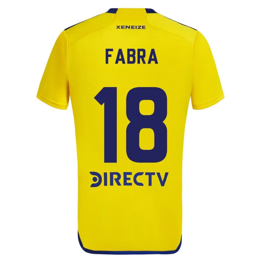 Vaikiškas Frank Fabra #18 Geltona Mėlyna Išvykos Marškinėliai 2024/25 T-Shirt