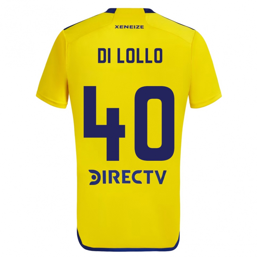 Vaikiškas Lautaro Di Lollo #40 Geltona Mėlyna Išvykos Marškinėliai 2024/25 T-Shirt