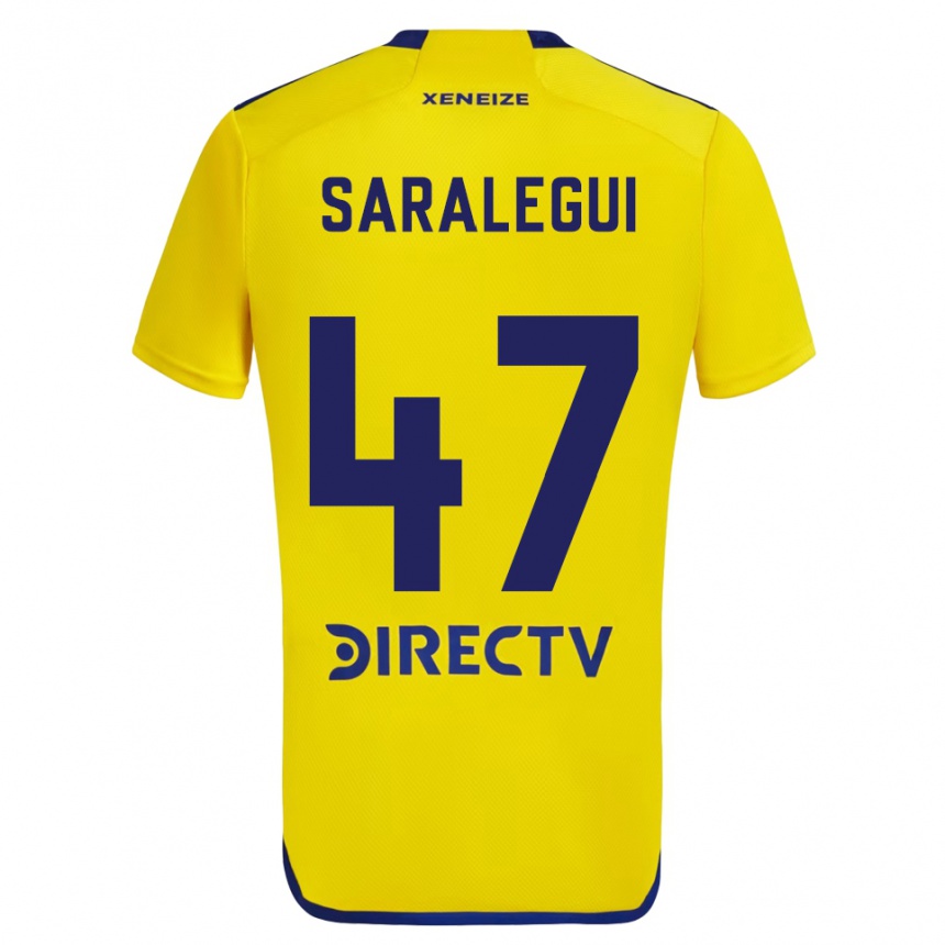 Vaikiškas Jabes Saralegui #47 Geltona Mėlyna Išvykos Marškinėliai 2024/25 T-Shirt