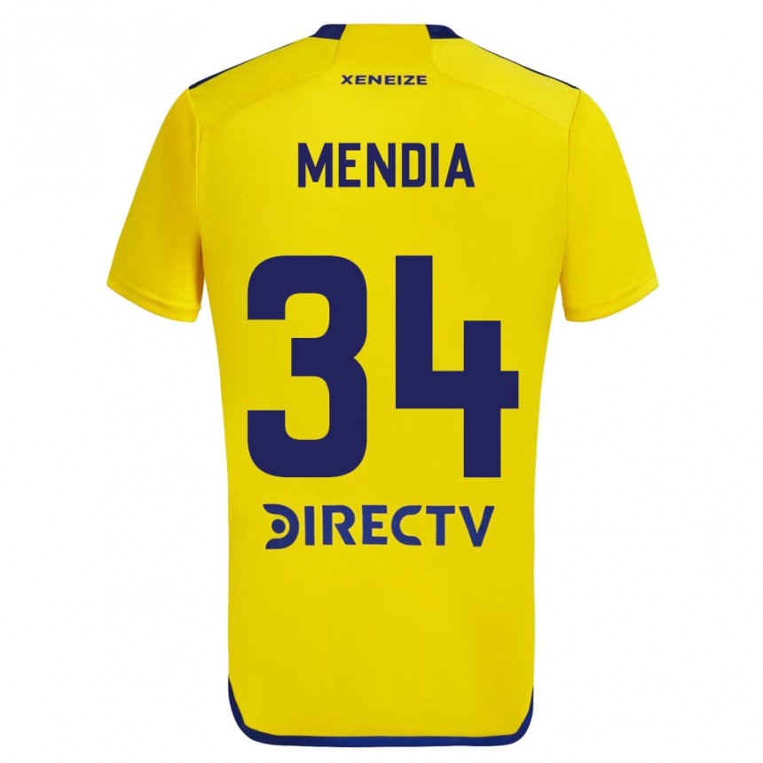 Vaikiškas Mateo Mendia #34 Geltona Mėlyna Išvykos Marškinėliai 2024/25 T-Shirt