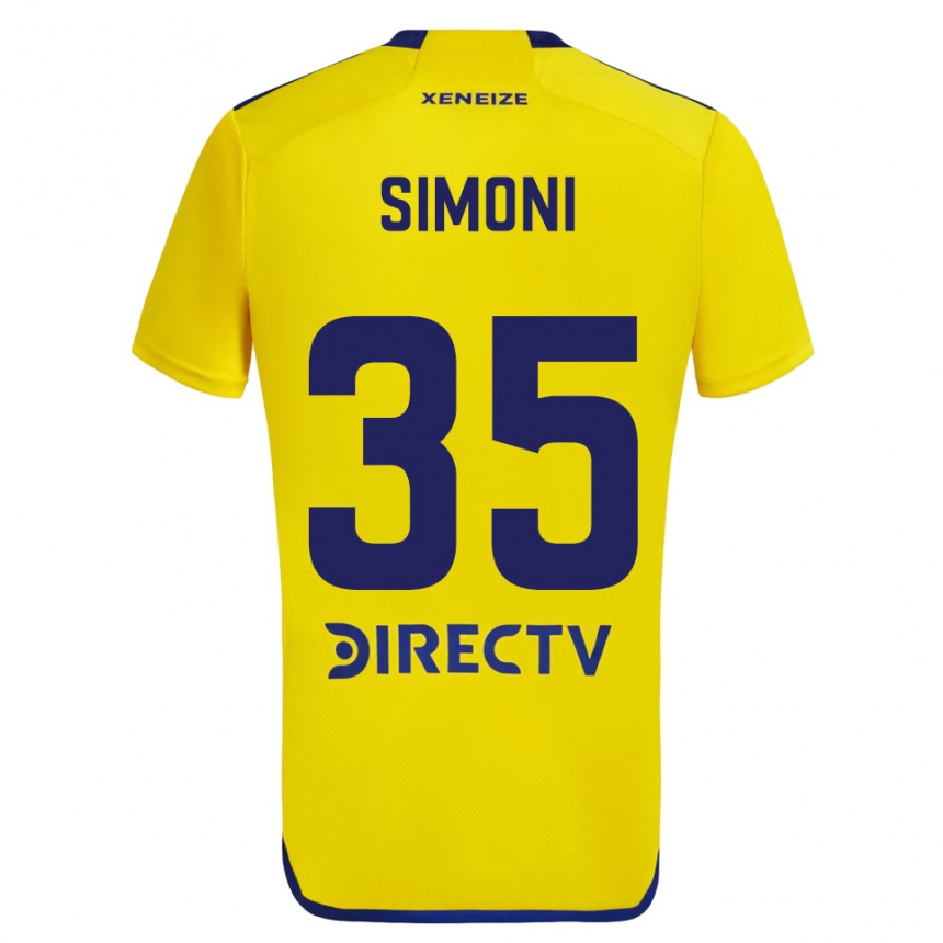 Vaikiškas Valentino Simoni #35 Geltona Mėlyna Išvykos Marškinėliai 2024/25 T-Shirt