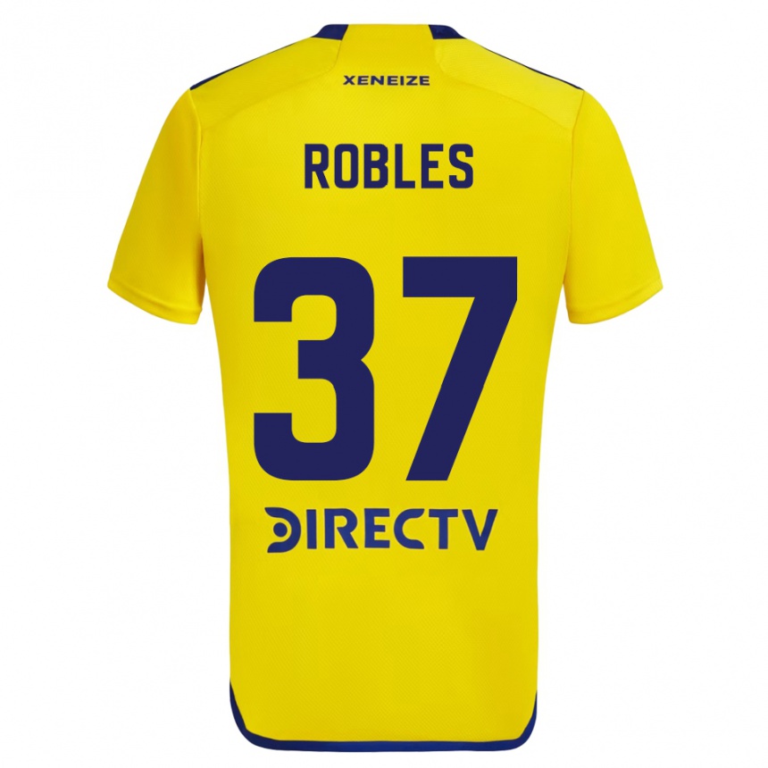 Vaikiškas Sebastián Díaz Robles #37 Geltona Mėlyna Išvykos Marškinėliai 2024/25 T-Shirt