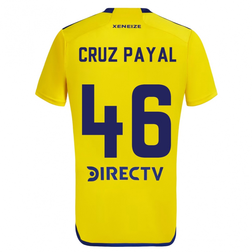 Vaikiškas Juan Cruz Payal #46 Geltona Mėlyna Išvykos Marškinėliai 2024/25 T-Shirt