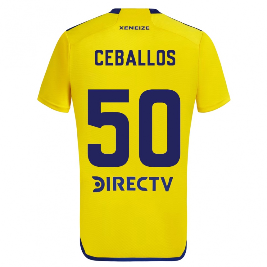 Vaikiškas Julián Ceballos #50 Geltona Mėlyna Išvykos Marškinėliai 2024/25 T-Shirt