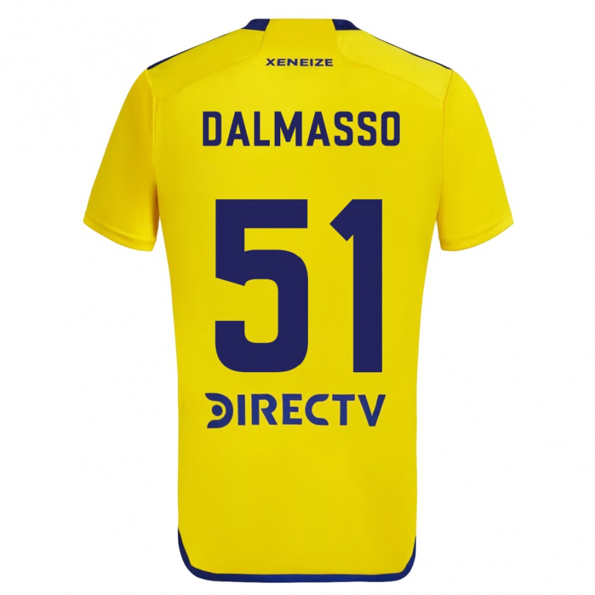 Vaikiškas Santiago Dalmasso #51 Geltona Mėlyna Išvykos Marškinėliai 2024/25 T-Shirt