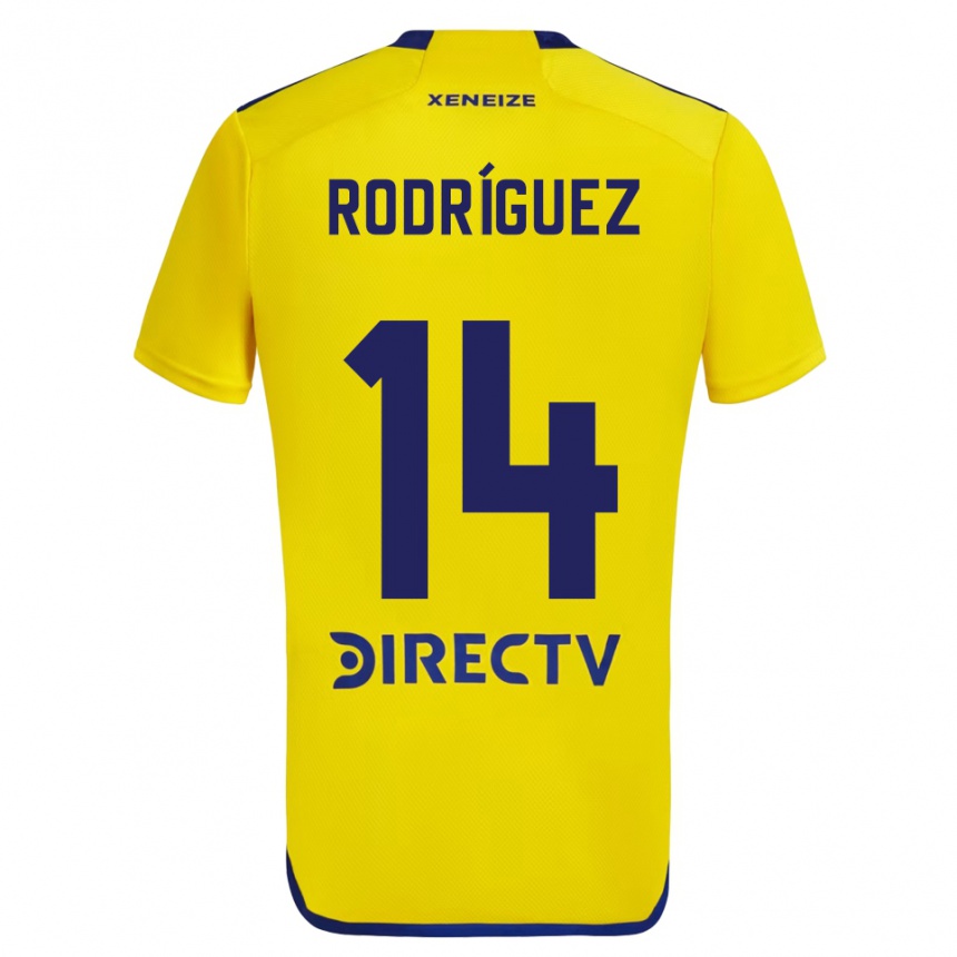 Vaikiškas Isaías Rodríguez #14 Geltona Mėlyna Išvykos Marškinėliai 2024/25 T-Shirt