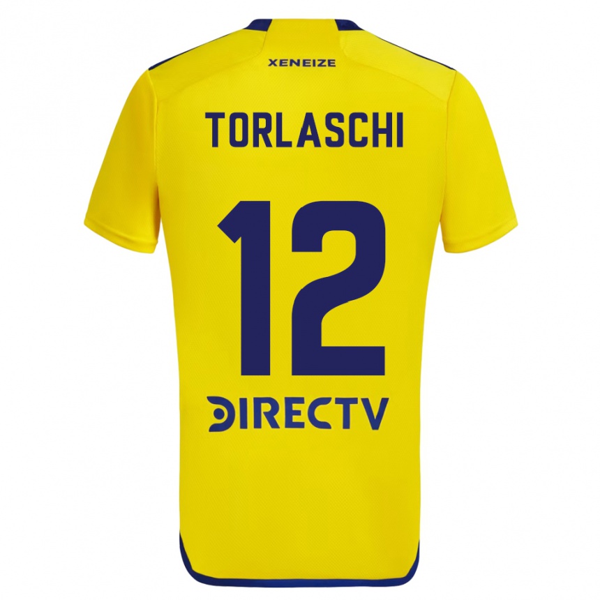 Vaikiškas Lucas Torlaschi #12 Geltona Mėlyna Išvykos Marškinėliai 2024/25 T-Shirt