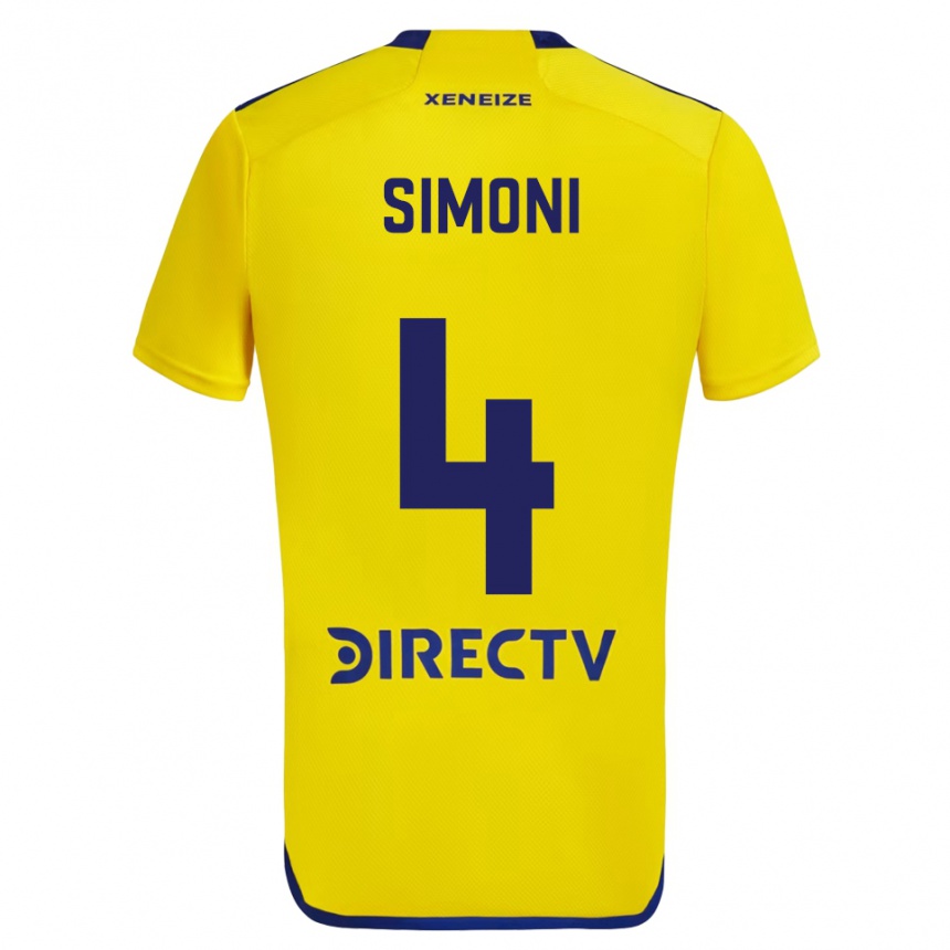 Vaikiškas Tiago Simoni #4 Geltona Mėlyna Išvykos Marškinėliai 2024/25 T-Shirt