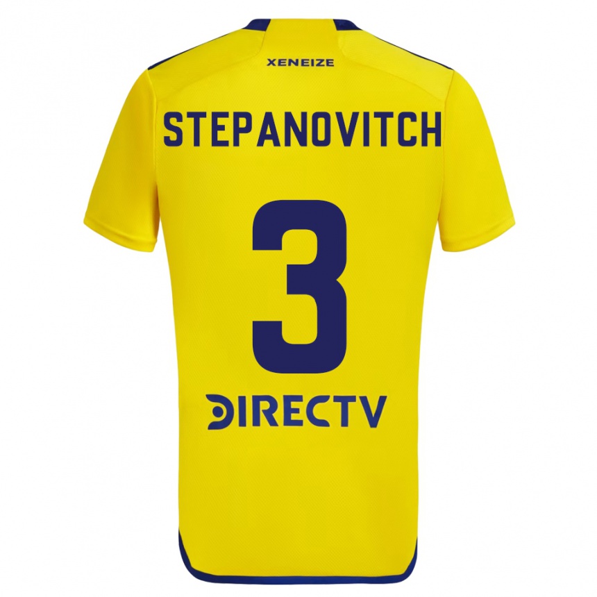 Vaikiškas Nicolás Stepanovitch #3 Geltona Mėlyna Išvykos Marškinėliai 2024/25 T-Shirt