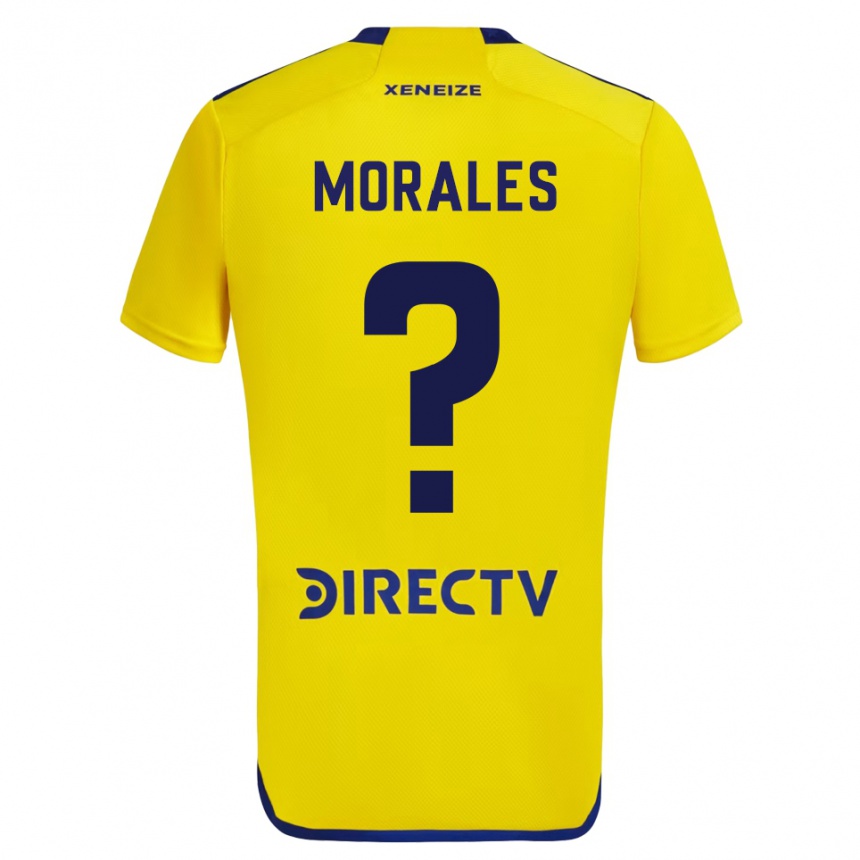 Vaikiškas Gonzalo Morales #0 Geltona Mėlyna Išvykos Marškinėliai 2024/25 T-Shirt