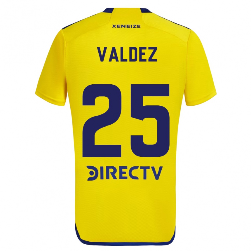 Vaikiškas Bruno Valdez #25 Geltona Mėlyna Išvykos Marškinėliai 2024/25 T-Shirt