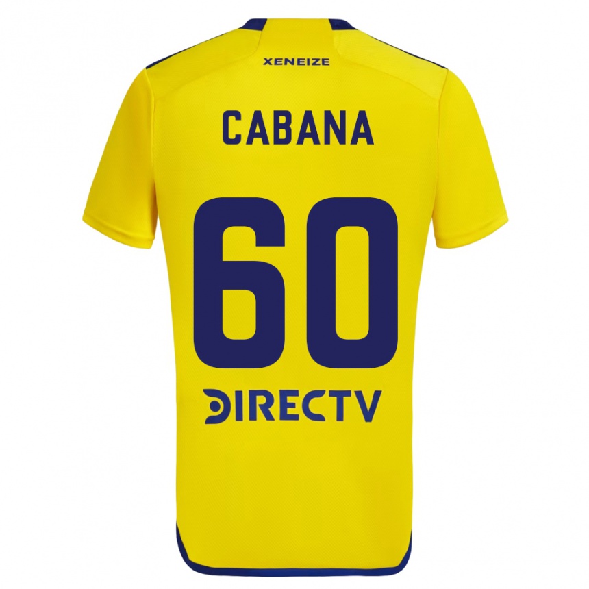 Vaikiškas Juan Pablo Cabaña #60 Geltona Mėlyna Išvykos Marškinėliai 2024/25 T-Shirt