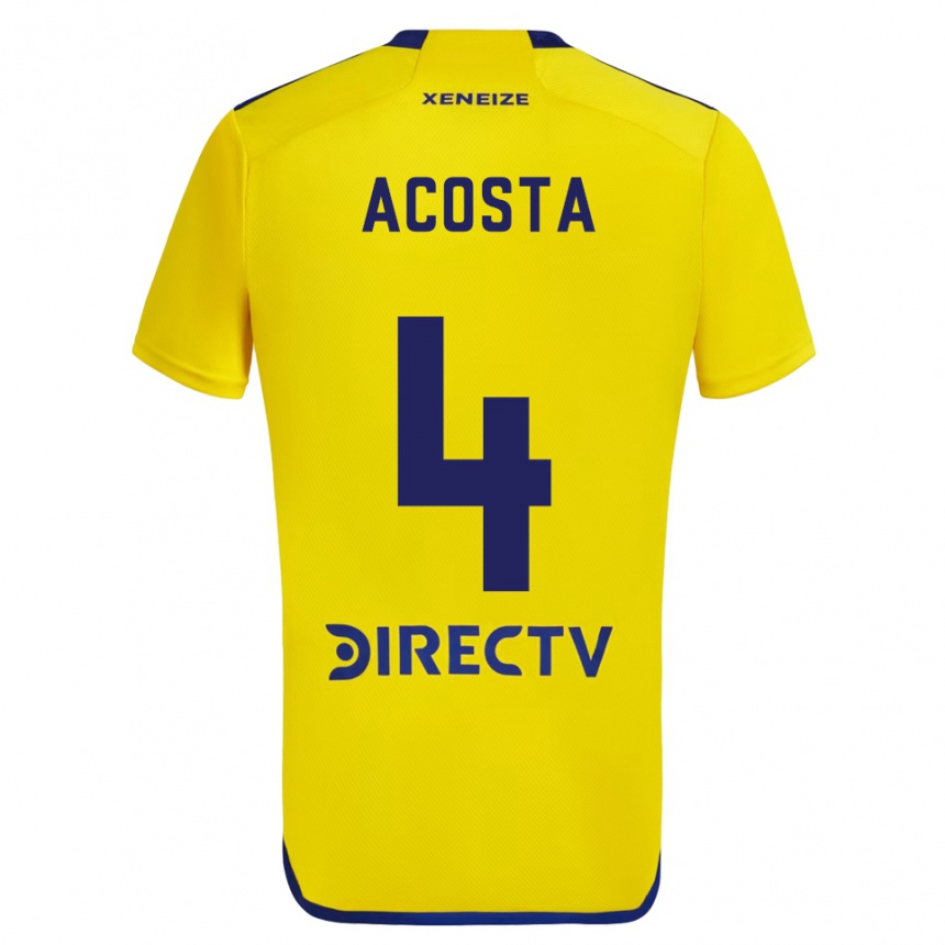 Vaikiškas Natan Acosta #4 Geltona Mėlyna Išvykos Marškinėliai 2024/25 T-Shirt