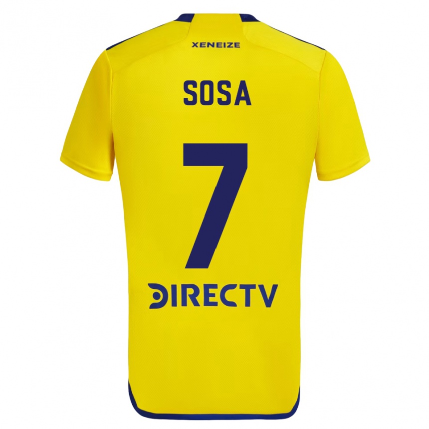 Vaikiškas Elián Sosa #7 Geltona Mėlyna Išvykos Marškinėliai 2024/25 T-Shirt