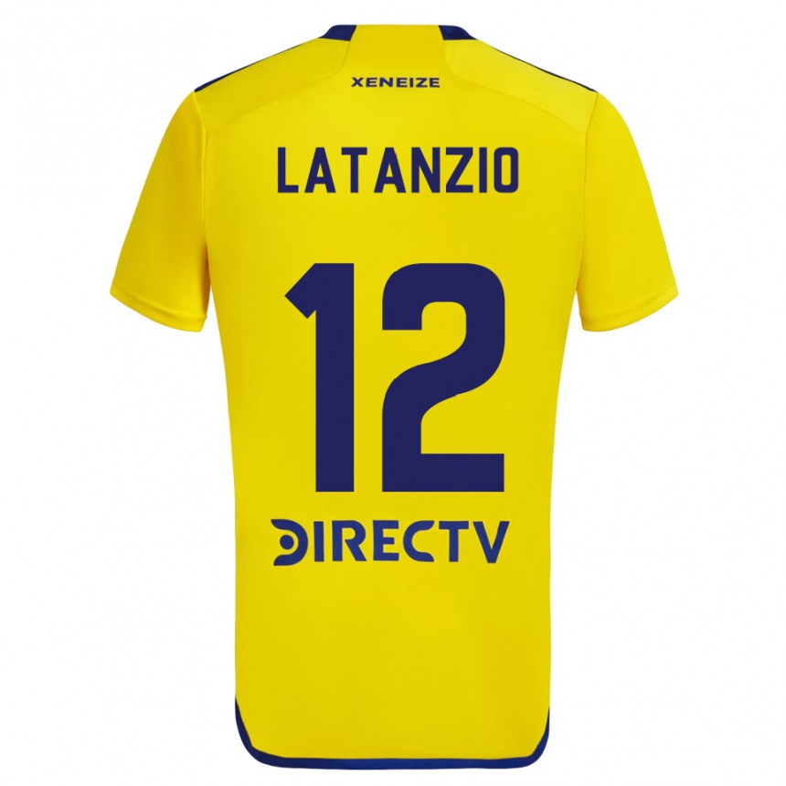 Vaikiškas Florencia Latanzio #12 Geltona Mėlyna Išvykos Marškinėliai 2024/25 T-Shirt