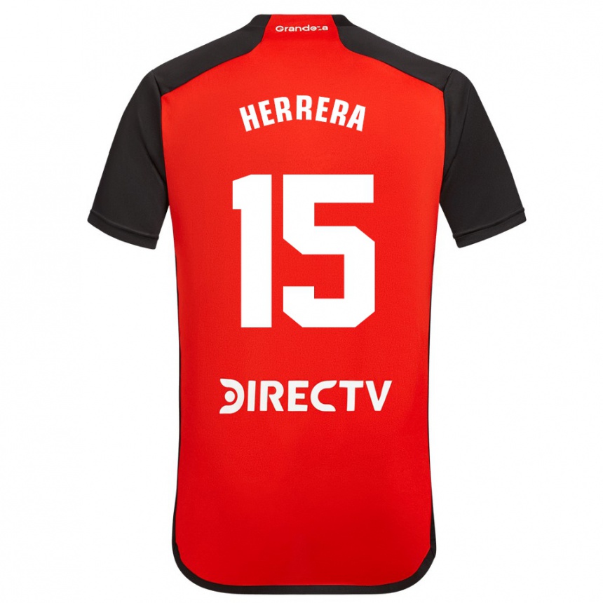 Vaikiškas Andrés Herrera #15 Raudona Juoda Balta Išvykos Marškinėliai 2024/25 T-Shirt