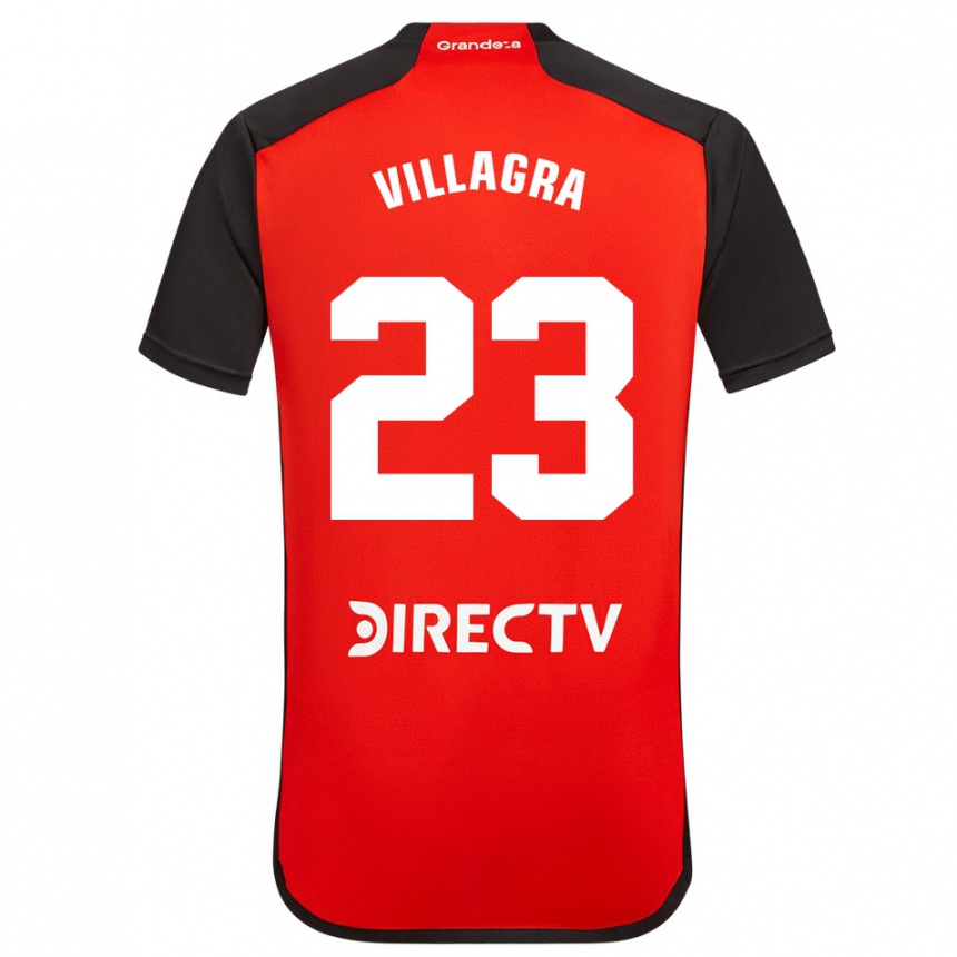 Vaikiškas Rodrigo Villagra #23 Raudona Juoda Balta Išvykos Marškinėliai 2024/25 T-Shirt