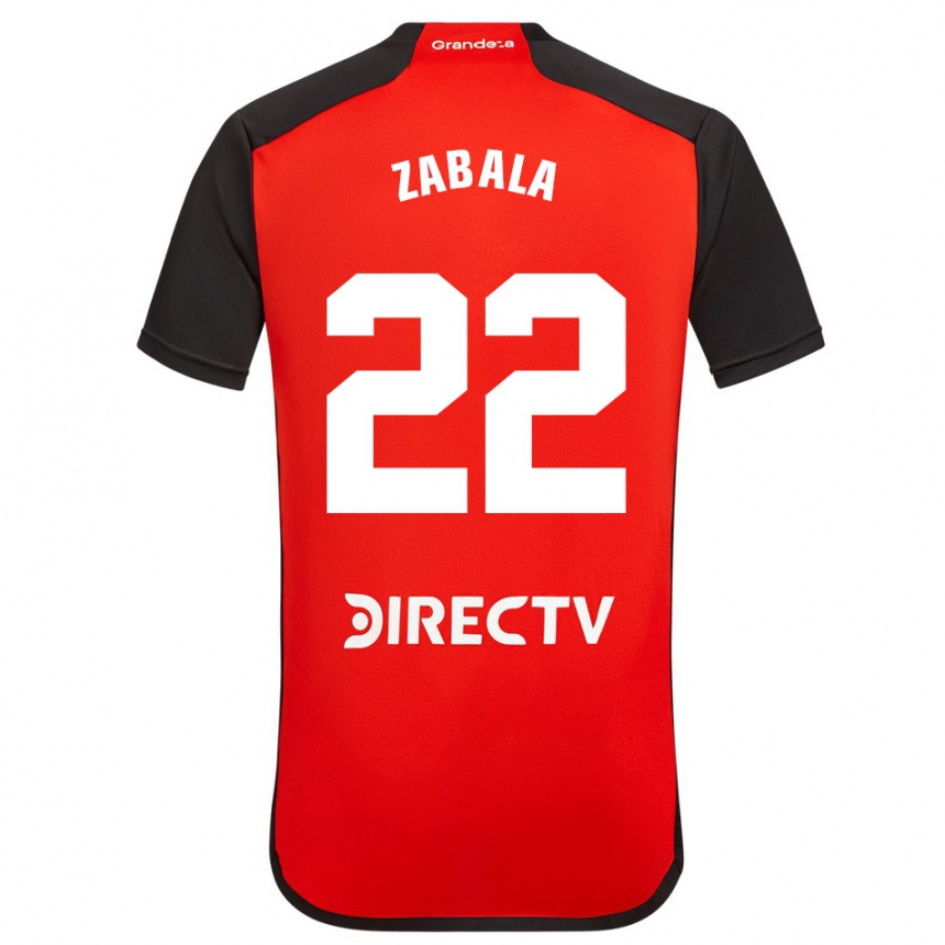 Vaikiškas Daniel Zabala #22 Raudona Juoda Balta Išvykos Marškinėliai 2024/25 T-Shirt