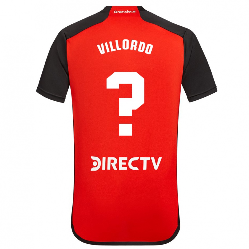 Vaikiškas Juan Villordo #0 Raudona Juoda Balta Išvykos Marškinėliai 2024/25 T-Shirt