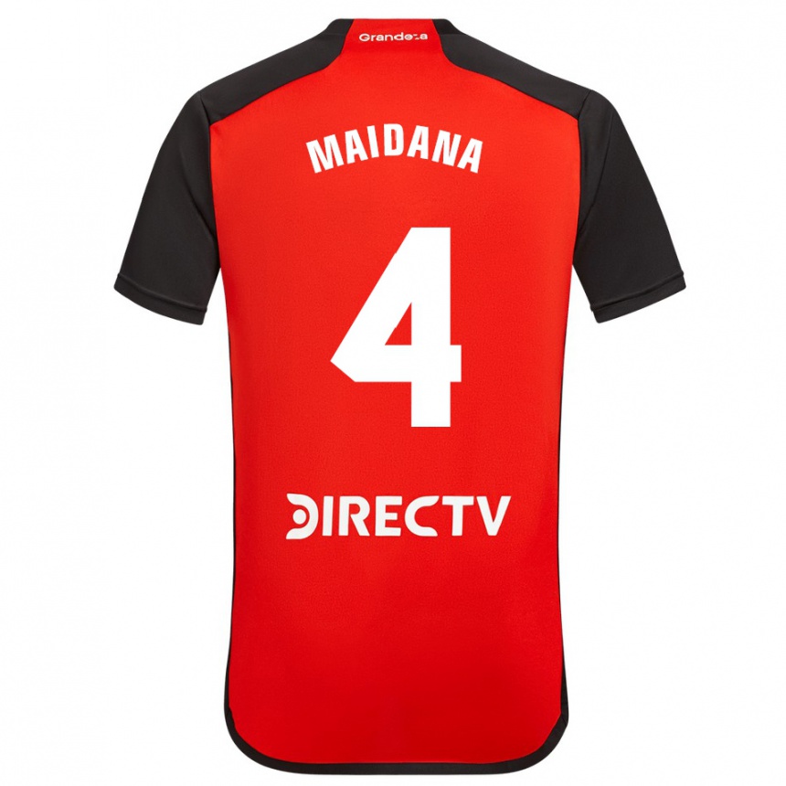 Vaikiškas Jonatan Maidana #4 Raudona Juoda Balta Išvykos Marškinėliai 2024/25 T-Shirt