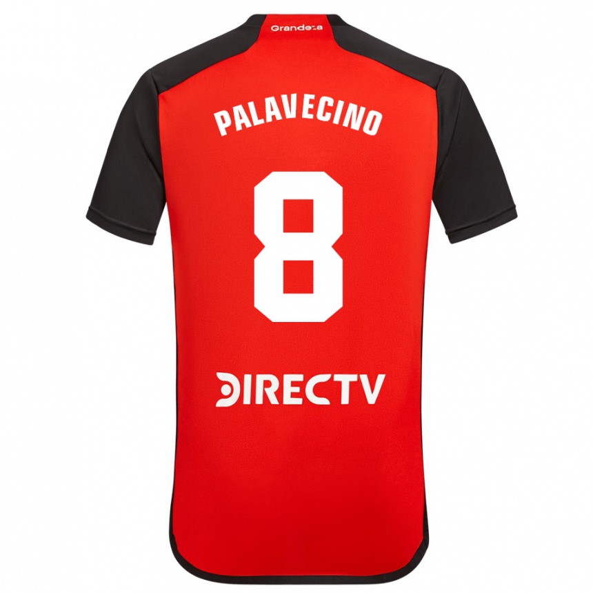 Vaikiškas Agustín Palavecino #8 Raudona Juoda Balta Išvykos Marškinėliai 2024/25 T-Shirt