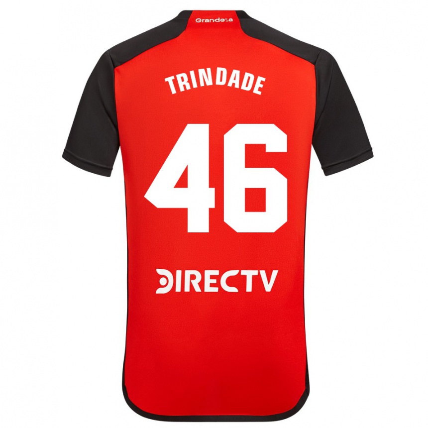 Vaikiškas Gonzalo Trindade #46 Raudona Juoda Balta Išvykos Marškinėliai 2024/25 T-Shirt