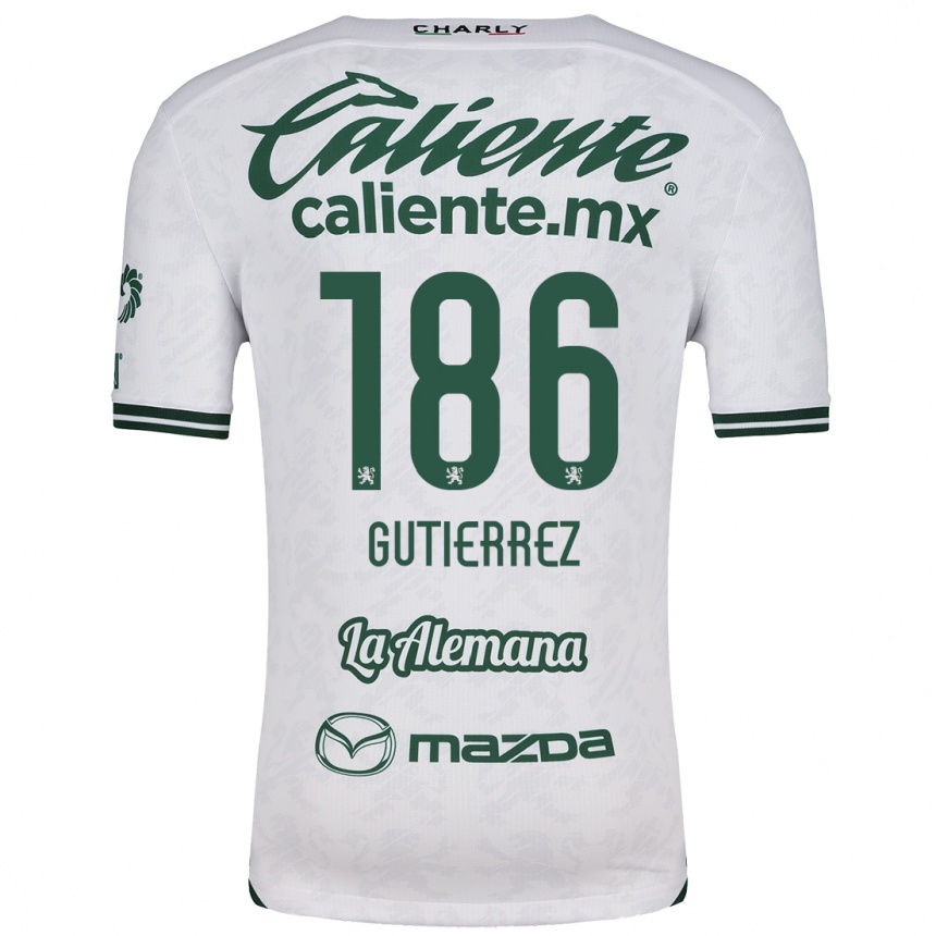 Vaikiškas Alan Gutiérrez #186 Balta Žalia Išvykos Marškinėliai 2024/25 T-Shirt