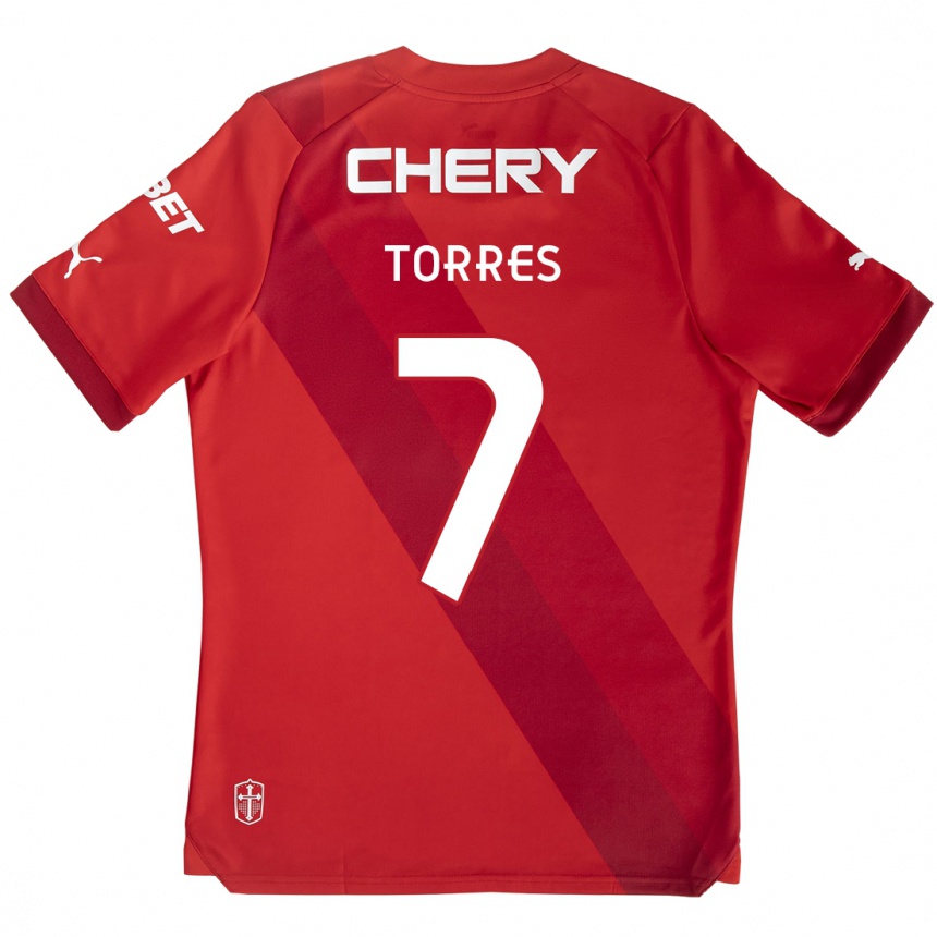 Vaikiškas Joaquín Torres #7 Raudona Balta Išvykos Marškinėliai 2024/25 T-Shirt