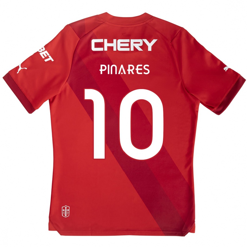 Vaikiškas César Pinares #10 Raudona Balta Išvykos Marškinėliai 2024/25 T-Shirt