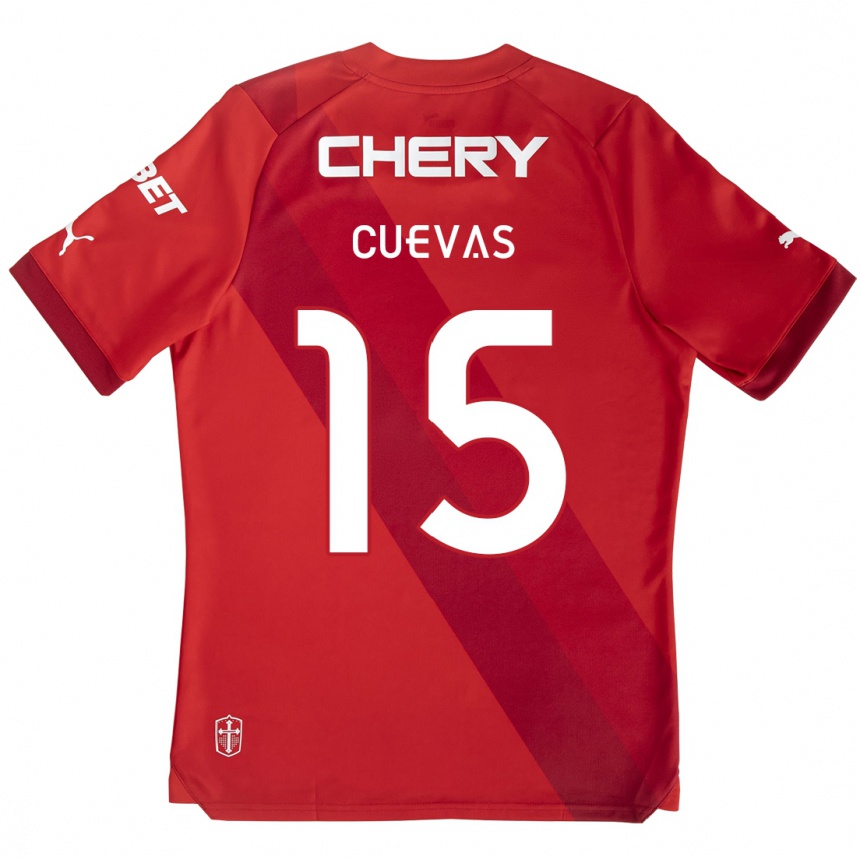 Vaikiškas Cristian Cuevas #15 Raudona Balta Išvykos Marškinėliai 2024/25 T-Shirt