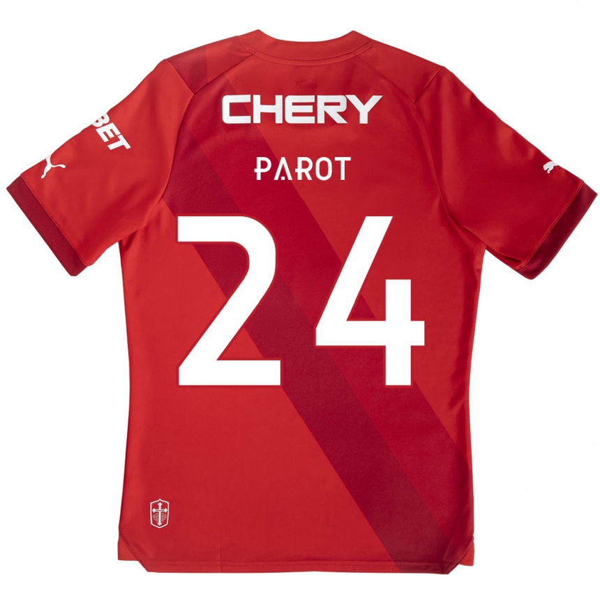 Vaikiškas Alfonso Parot #24 Raudona Balta Išvykos Marškinėliai 2024/25 T-Shirt