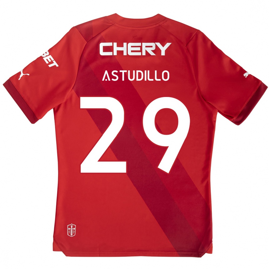 Vaikiškas Aaron Astudillo #29 Raudona Balta Išvykos Marškinėliai 2024/25 T-Shirt