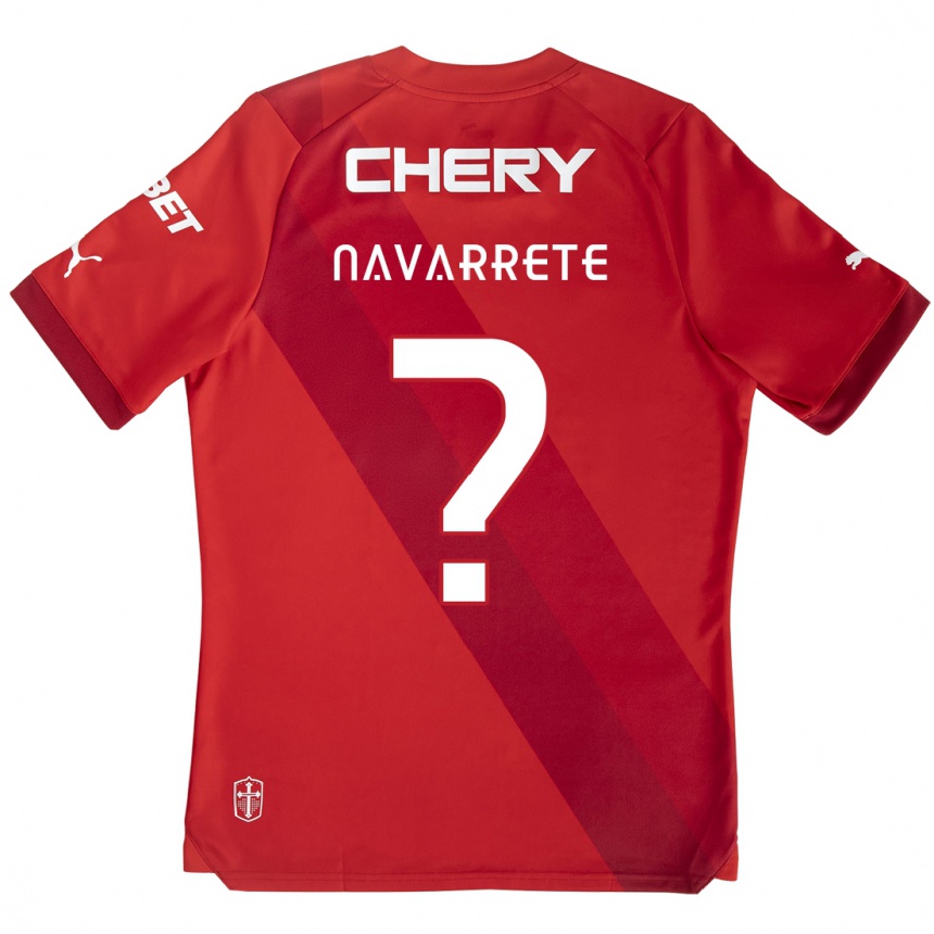 Vaikiškas Carlos Navarrete #0 Raudona Balta Išvykos Marškinėliai 2024/25 T-Shirt