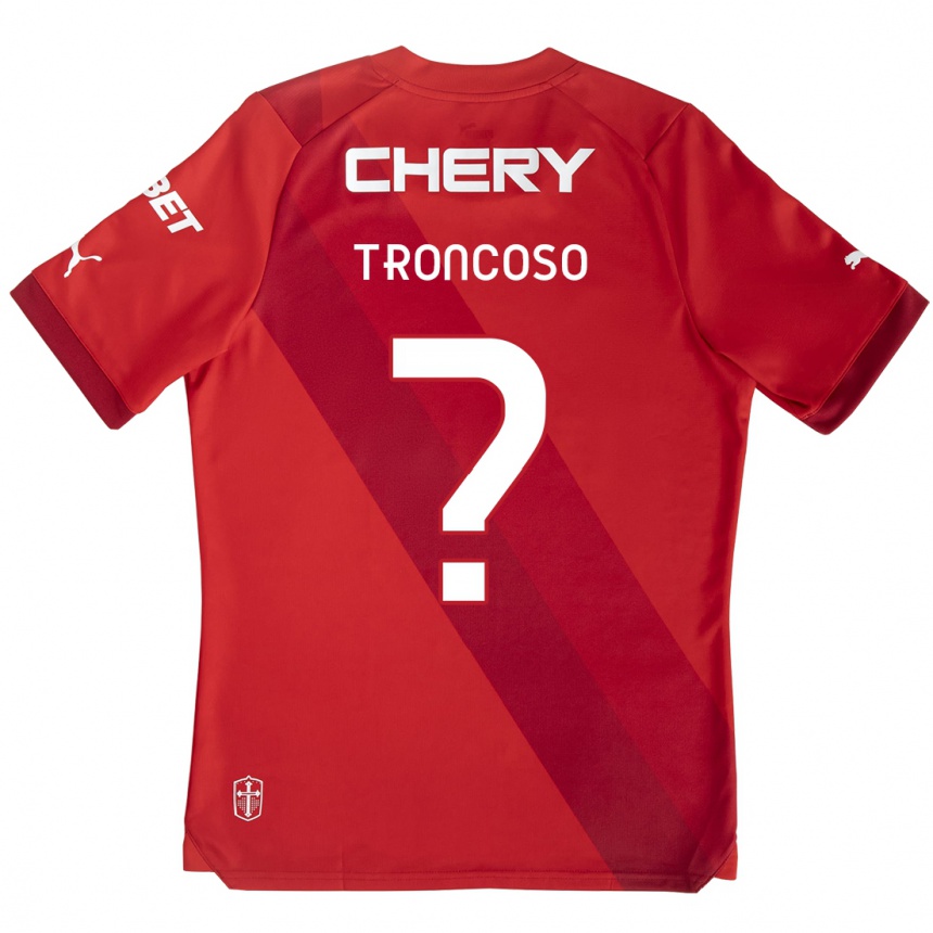 Vaikiškas Leonardo Troncoso #0 Raudona Balta Išvykos Marškinėliai 2024/25 T-Shirt