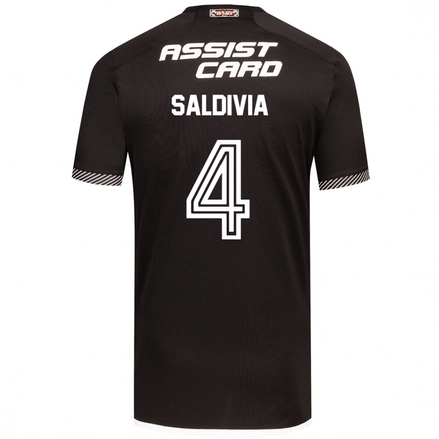 Vaikiškas Alan Saldivia #4 Juoda Balta Išvykos Marškinėliai 2024/25 T-Shirt