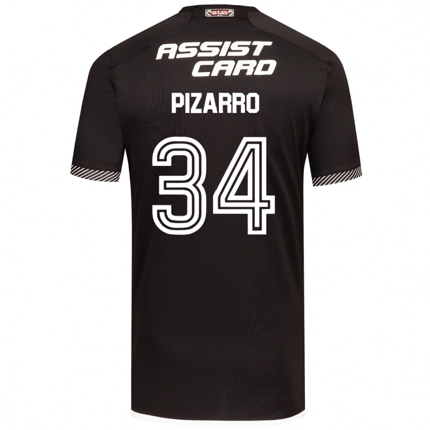 Vaikiškas Vicente Pizarro #34 Juoda Balta Išvykos Marškinėliai 2024/25 T-Shirt