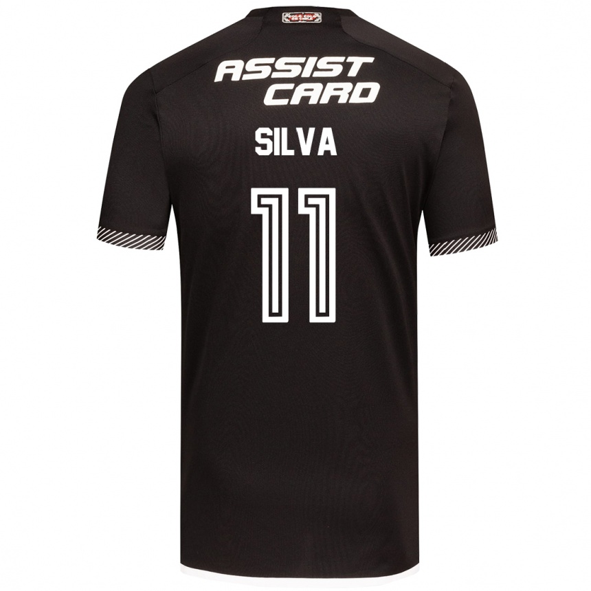 Vaikiškas Martín Silva #11 Juoda Balta Išvykos Marškinėliai 2024/25 T-Shirt