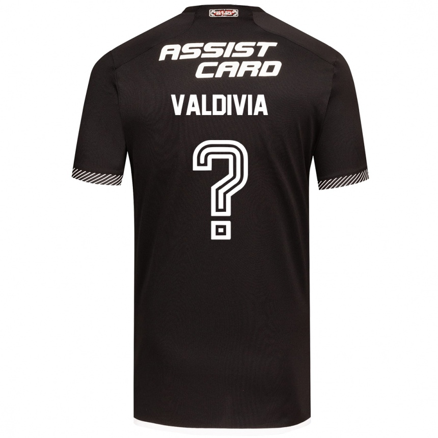 Vaikiškas Felipe Valdivia #0 Juoda Balta Išvykos Marškinėliai 2024/25 T-Shirt