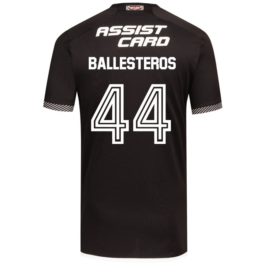 Vaikiškas Martín Ballesteros #44 Juoda Balta Išvykos Marškinėliai 2024/25 T-Shirt