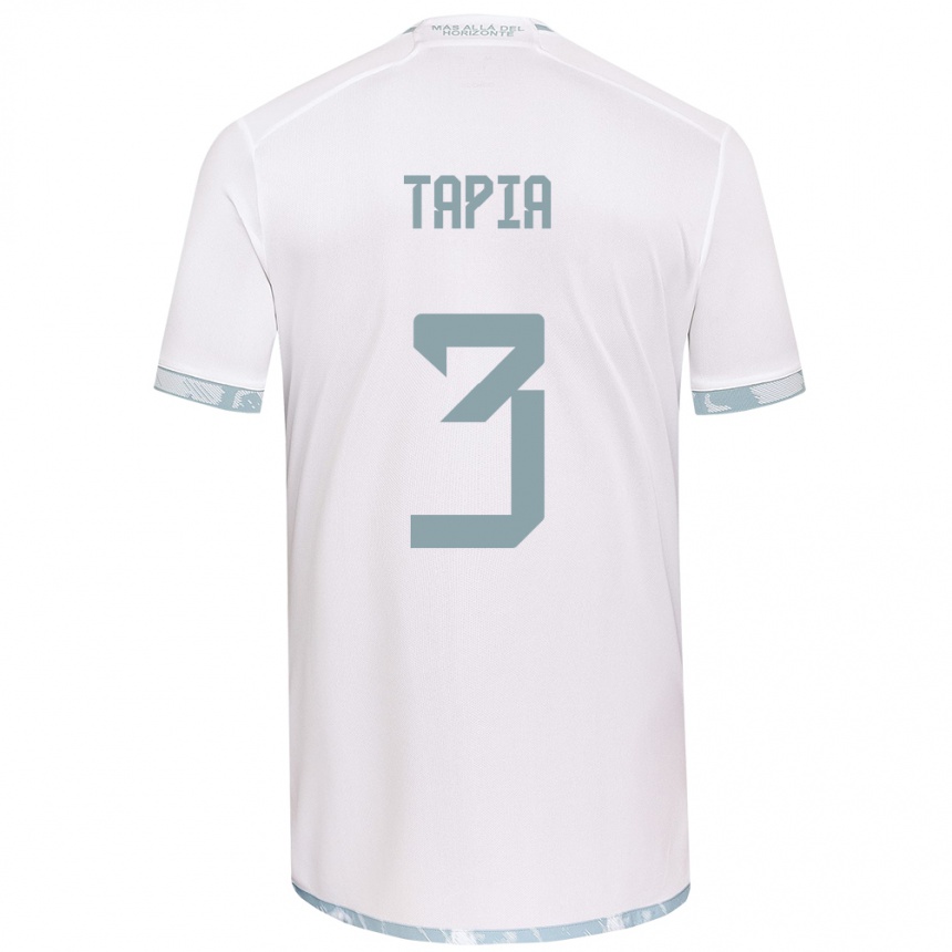 Vaikiškas Ignacio Tapia #3 Balta Pilka Išvykos Marškinėliai 2024/25 T-Shirt