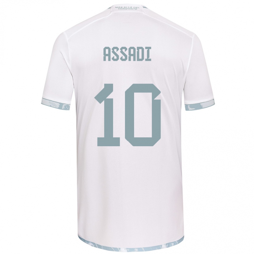 Vaikiškas Lucas Assadi #10 Balta Pilka Išvykos Marškinėliai 2024/25 T-Shirt