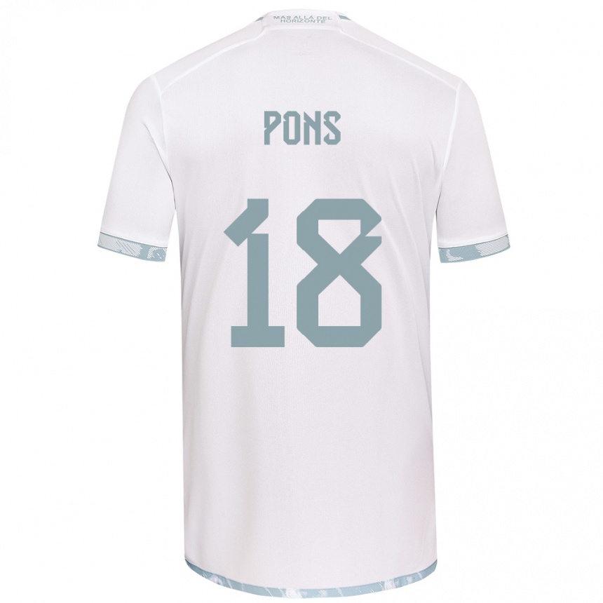 Vaikiškas Luciano Pons #18 Balta Pilka Išvykos Marškinėliai 2024/25 T-Shirt