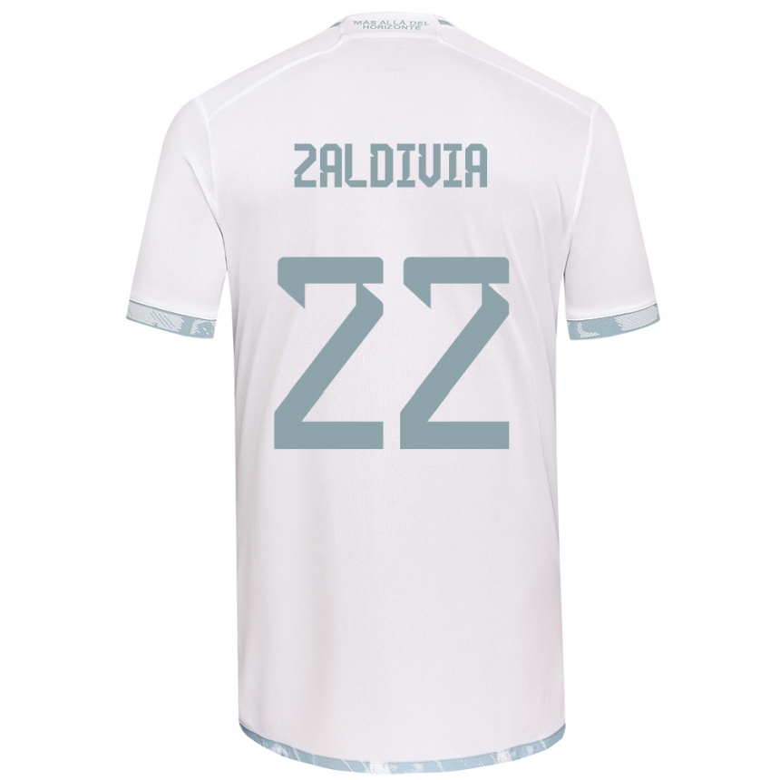 Vaikiškas Matías Zaldivia #22 Balta Pilka Išvykos Marškinėliai 2024/25 T-Shirt