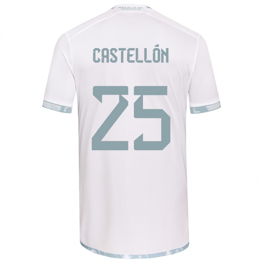 Vaikiškas Gabriel Castellón #25 Balta Pilka Išvykos Marškinėliai 2024/25 T-Shirt