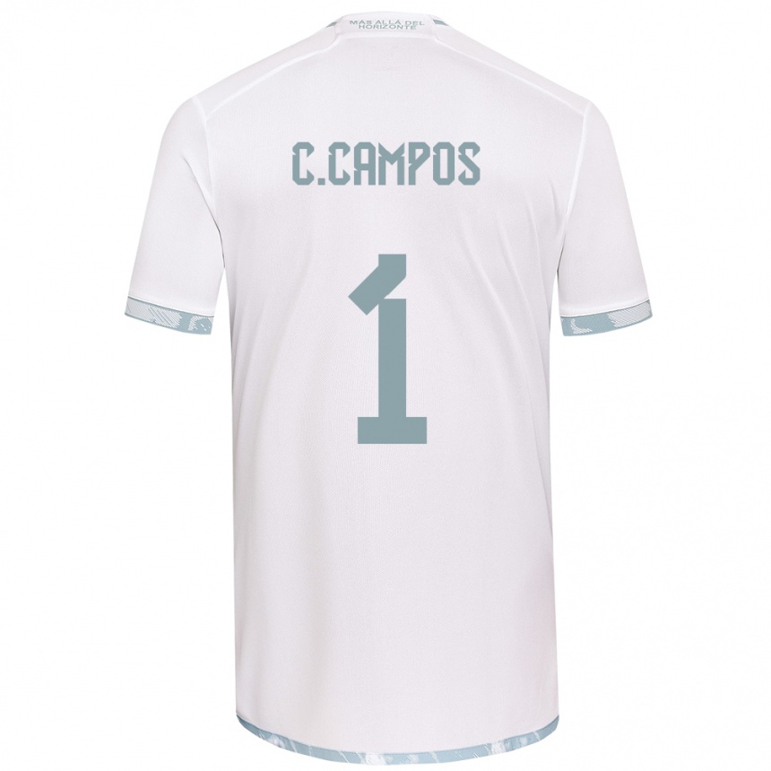 Vaikiškas Cristóbal Campos #1 Balta Pilka Išvykos Marškinėliai 2024/25 T-Shirt