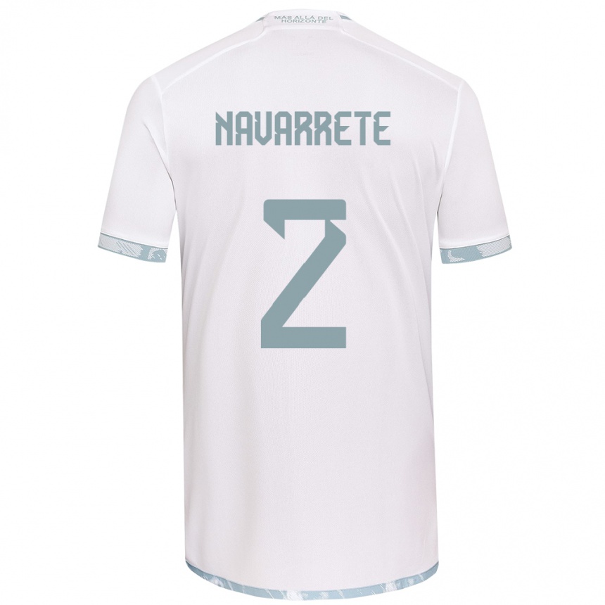 Vaikiškas Daniel Navarrete #2 Balta Pilka Išvykos Marškinėliai 2024/25 T-Shirt