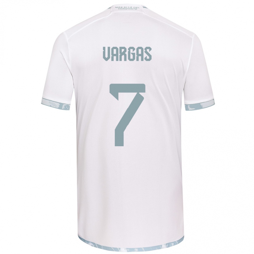 Vaikiškas Jeisson Vargas #7 Balta Pilka Išvykos Marškinėliai 2024/25 T-Shirt