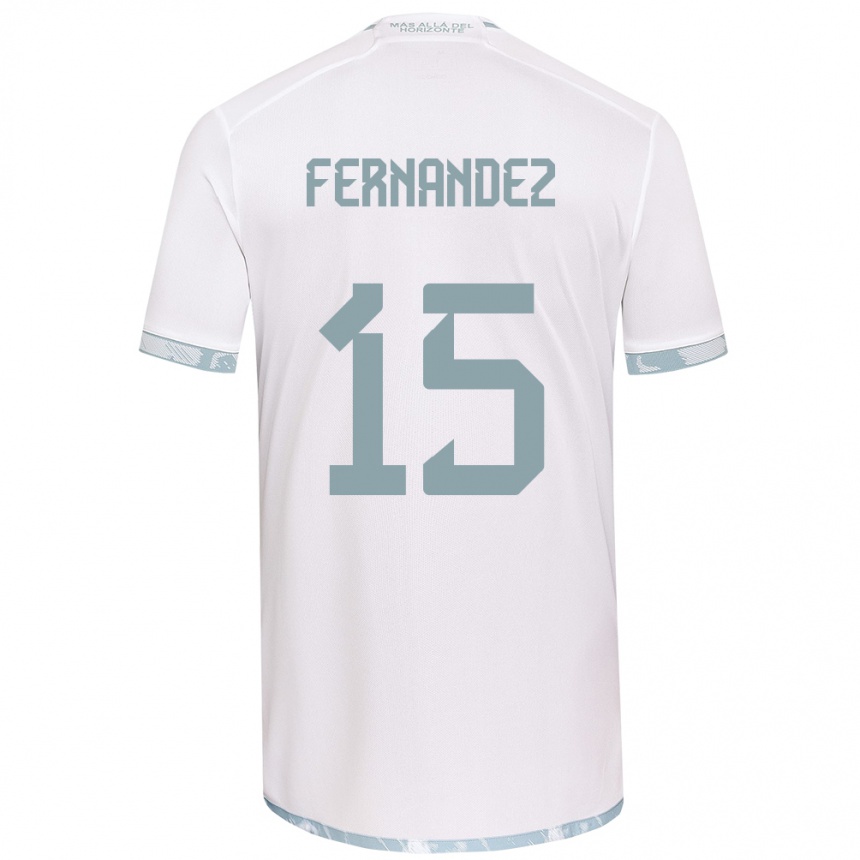 Vaikiškas Vicente Fernández #15 Balta Pilka Išvykos Marškinėliai 2024/25 T-Shirt